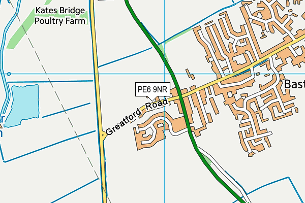 PE6 9NR map - OS VectorMap District (Ordnance Survey)