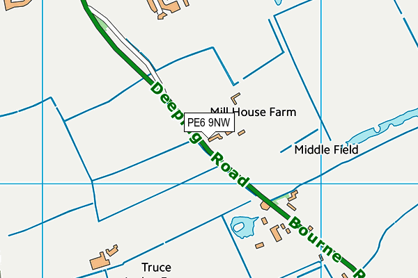 PE6 9NW map - OS VectorMap District (Ordnance Survey)