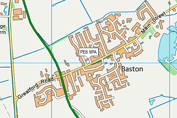 Brudenell Playing Field map (PE6 9PA) - OS VectorMap District (Ordnance Survey)