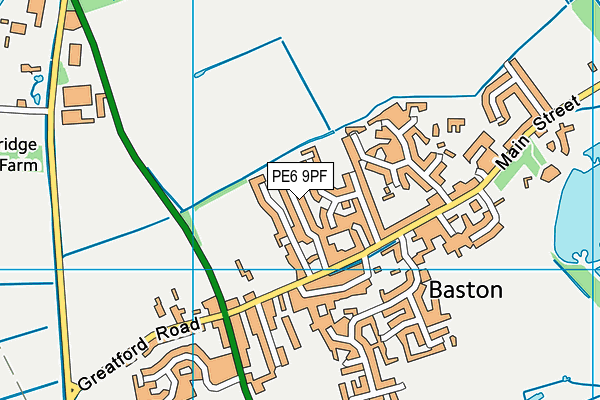 PE6 9PF map - OS VectorMap District (Ordnance Survey)