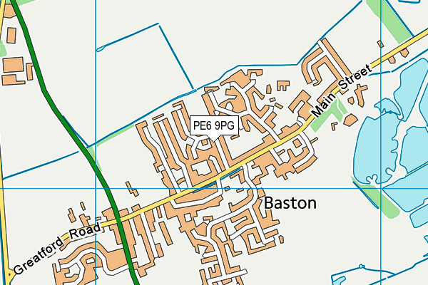 PE6 9PG map - OS VectorMap District (Ordnance Survey)