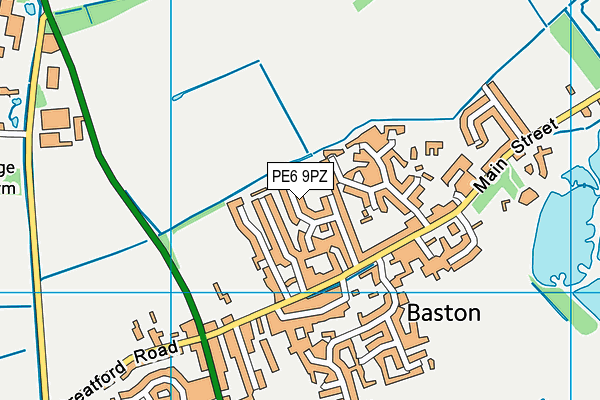 PE6 9PZ map - OS VectorMap District (Ordnance Survey)