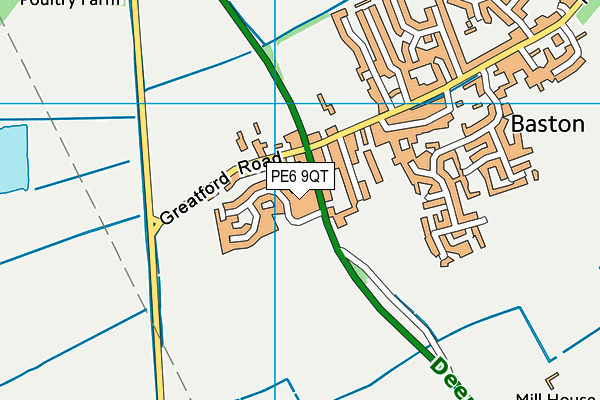 PE6 9QT map - OS VectorMap District (Ordnance Survey)