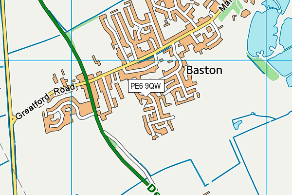 PE6 9QW map - OS VectorMap District (Ordnance Survey)