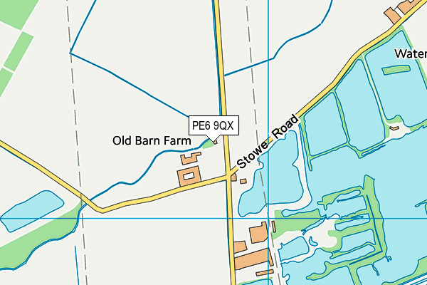 PE6 9QX map - OS VectorMap District (Ordnance Survey)