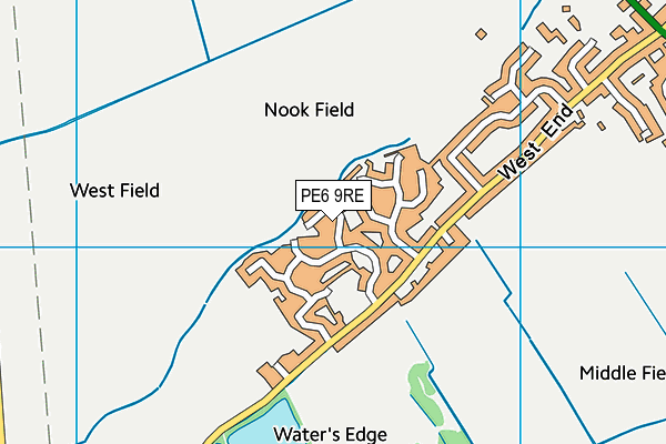 PE6 9RE map - OS VectorMap District (Ordnance Survey)