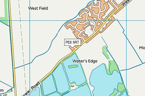 PE6 9RT map - OS VectorMap District (Ordnance Survey)