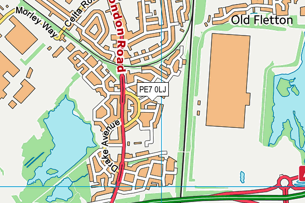 PE7 0LJ map - OS VectorMap District (Ordnance Survey)