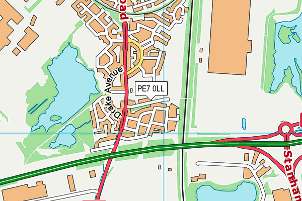 PE7 0LL map - OS VectorMap District (Ordnance Survey)