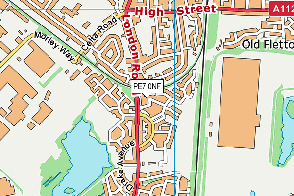 PE7 0NF map - OS VectorMap District (Ordnance Survey)