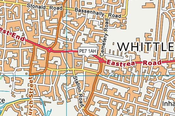 PE7 1AH map - OS VectorMap District (Ordnance Survey)