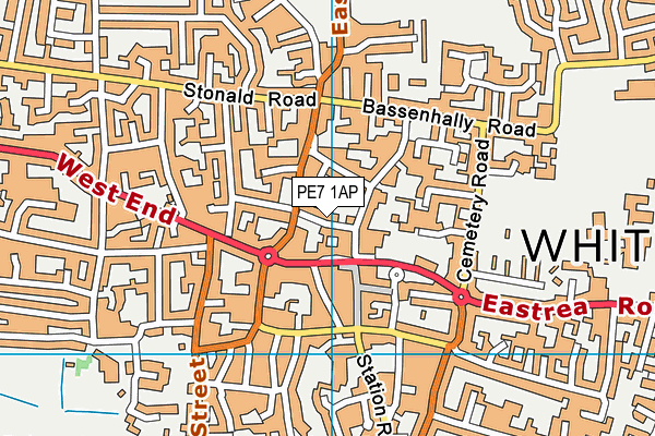 PE7 1AP map - OS VectorMap District (Ordnance Survey)