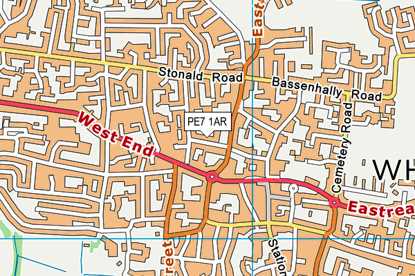 PE7 1AR map - OS VectorMap District (Ordnance Survey)
