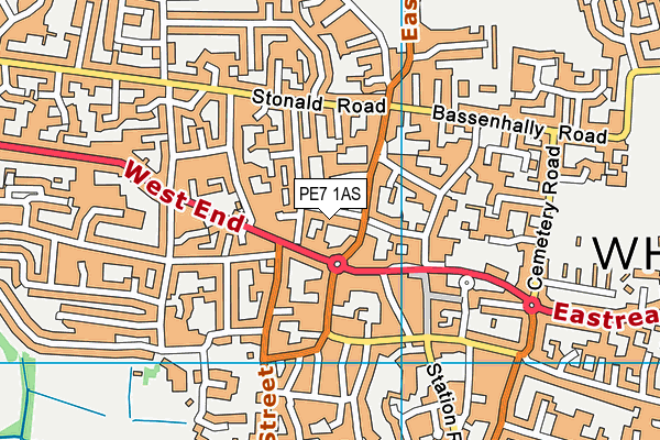 PE7 1AS map - OS VectorMap District (Ordnance Survey)