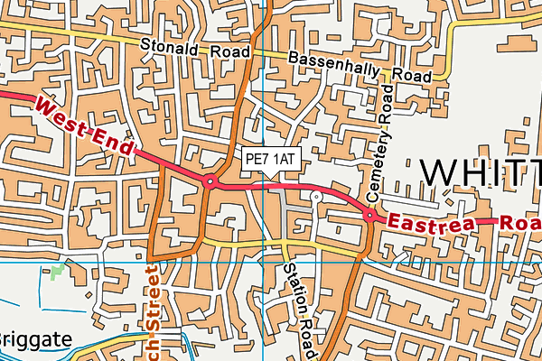 PE7 1AT map - OS VectorMap District (Ordnance Survey)