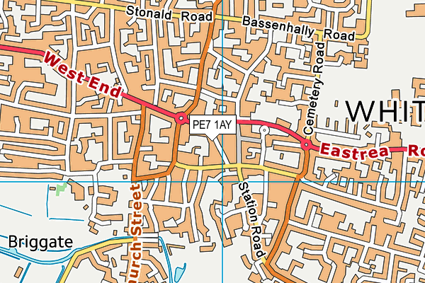 PE7 1AY map - OS VectorMap District (Ordnance Survey)