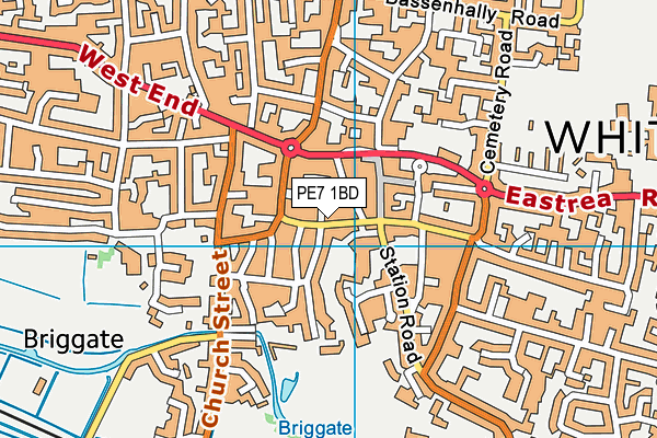PE7 1BD map - OS VectorMap District (Ordnance Survey)