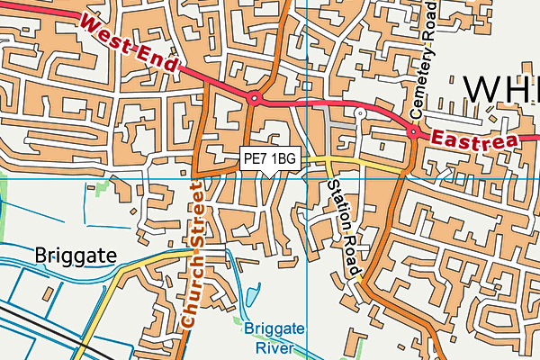 PE7 1BG map - OS VectorMap District (Ordnance Survey)