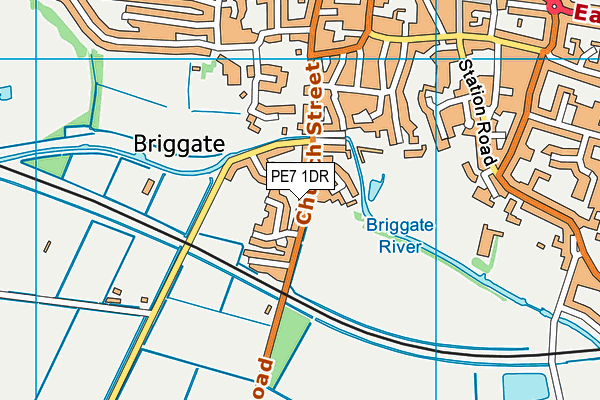 PE7 1DR map - OS VectorMap District (Ordnance Survey)