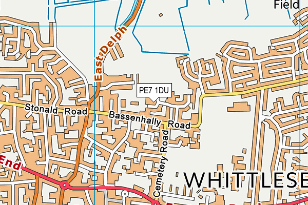 PE7 1DU map - OS VectorMap District (Ordnance Survey)