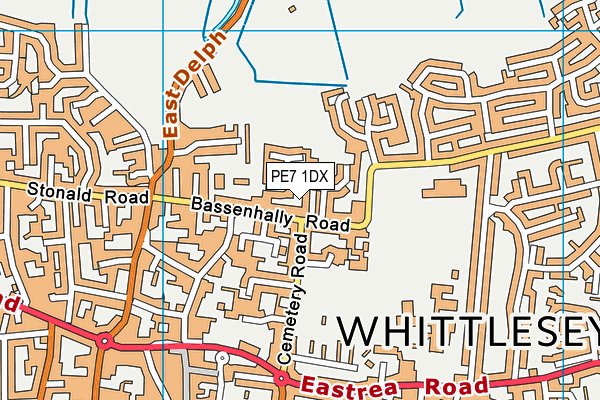 PE7 1DX map - OS VectorMap District (Ordnance Survey)