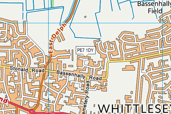 PE7 1DY map - OS VectorMap District (Ordnance Survey)