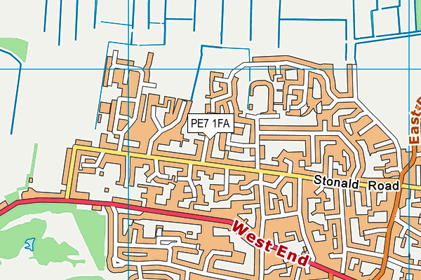 PE7 1FA map - OS VectorMap District (Ordnance Survey)