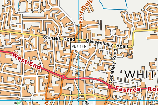 PE7 1FN map - OS VectorMap District (Ordnance Survey)
