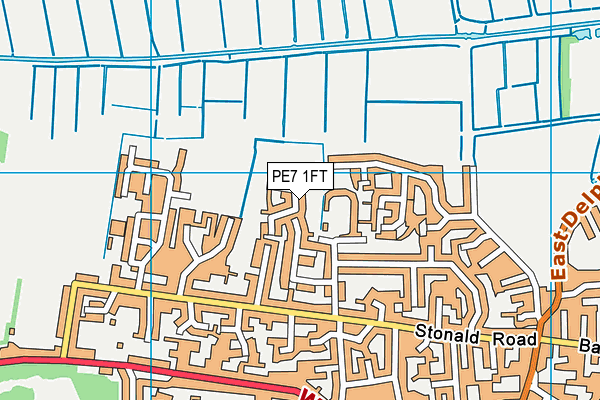 PE7 1FT map - OS VectorMap District (Ordnance Survey)