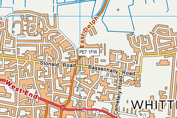 PE7 1FW map - OS VectorMap District (Ordnance Survey)