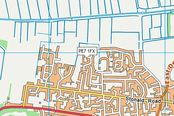 PE7 1FX map - OS VectorMap District (Ordnance Survey)