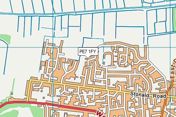 PE7 1FY map - OS VectorMap District (Ordnance Survey)