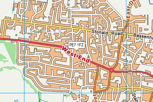 PE7 1FZ map - OS VectorMap District (Ordnance Survey)