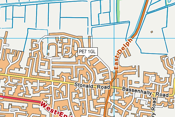 PE7 1GL map - OS VectorMap District (Ordnance Survey)