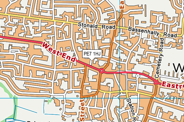 PE7 1HJ map - OS VectorMap District (Ordnance Survey)