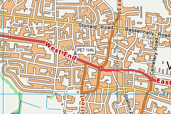 PE7 1HN map - OS VectorMap District (Ordnance Survey)