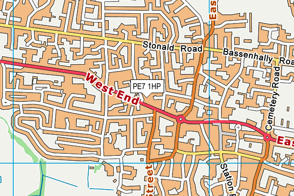 PE7 1HP map - OS VectorMap District (Ordnance Survey)