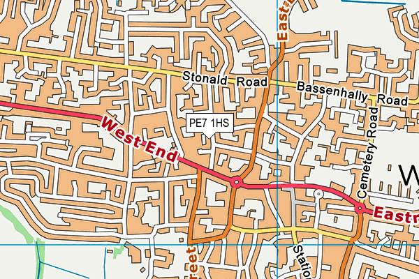 PE7 1HS map - OS VectorMap District (Ordnance Survey)
