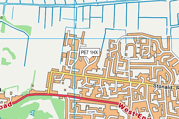 PE7 1HX map - OS VectorMap District (Ordnance Survey)