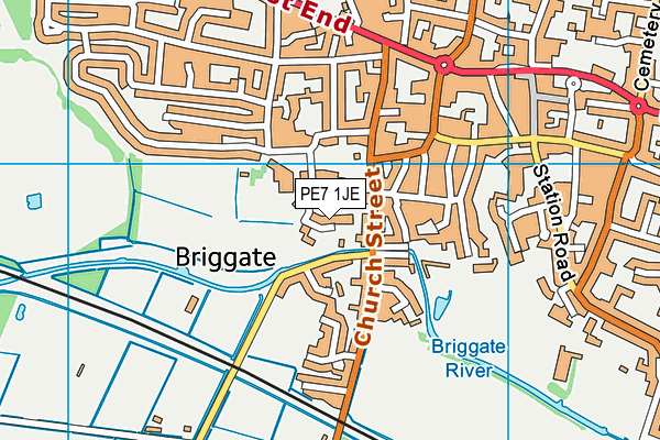 PE7 1JE map - OS VectorMap District (Ordnance Survey)