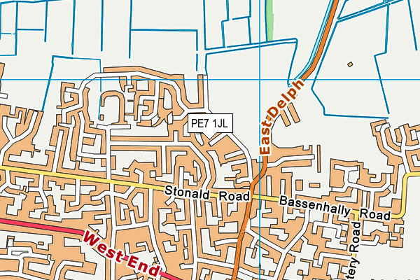 PE7 1JL map - OS VectorMap District (Ordnance Survey)