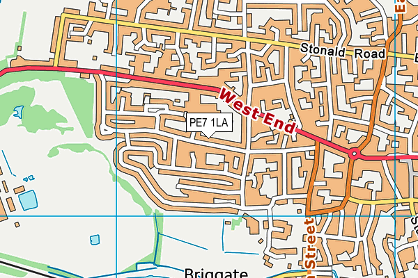 PE7 1LA map - OS VectorMap District (Ordnance Survey)