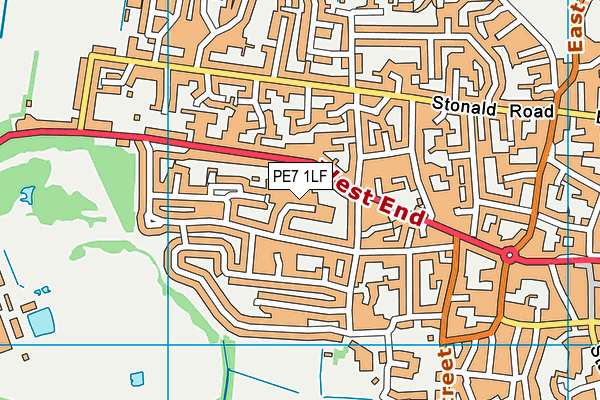 PE7 1LF map - OS VectorMap District (Ordnance Survey)