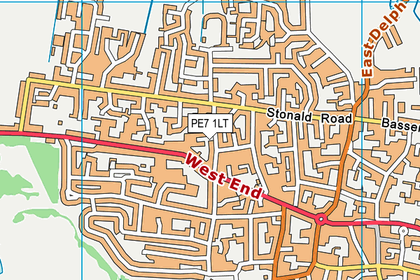 PE7 1LT map - OS VectorMap District (Ordnance Survey)