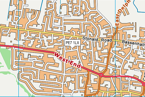 PE7 1LX map - OS VectorMap District (Ordnance Survey)