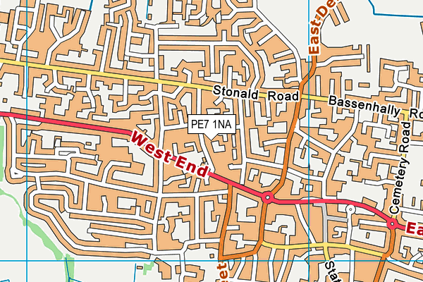 PE7 1NA map - OS VectorMap District (Ordnance Survey)