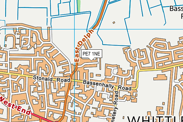 PE7 1NE map - OS VectorMap District (Ordnance Survey)