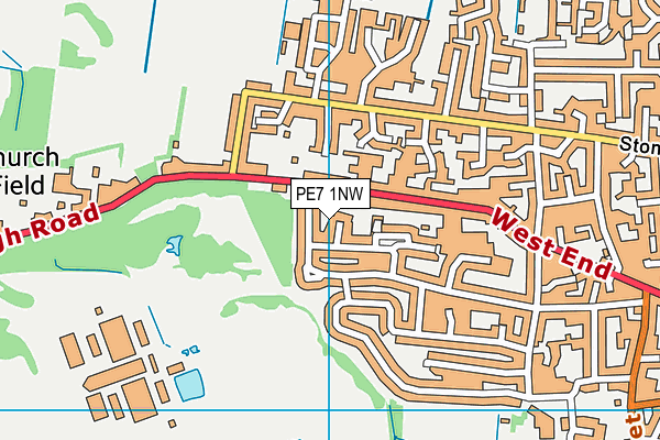 PE7 1NW map - OS VectorMap District (Ordnance Survey)