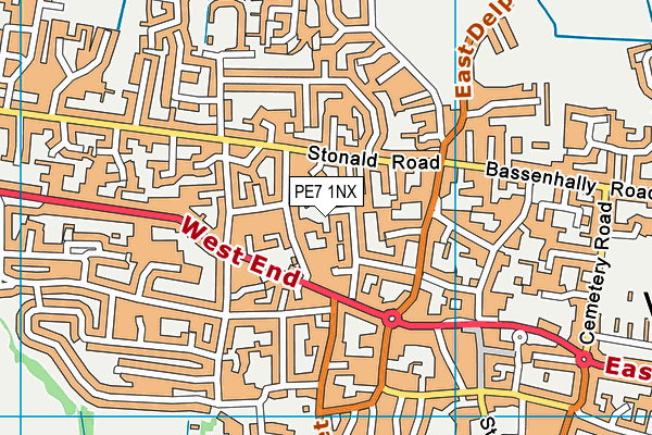 PE7 1NX map - OS VectorMap District (Ordnance Survey)