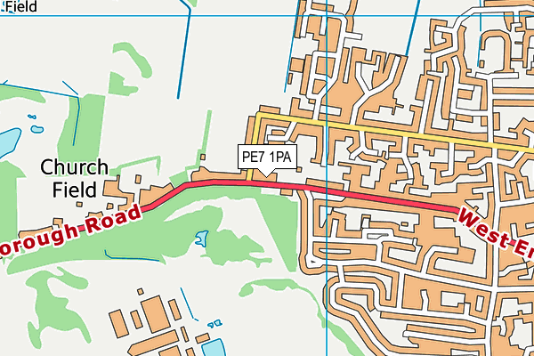PE7 1PA map - OS VectorMap District (Ordnance Survey)